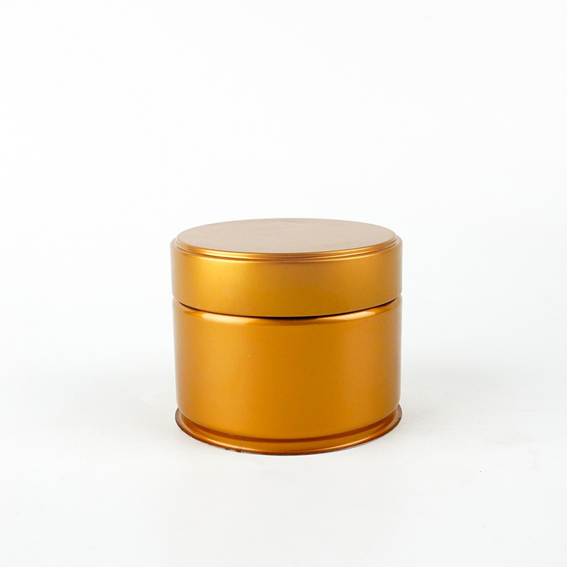 Yellow Exquisite Food Grade Round Tin Box with Lid