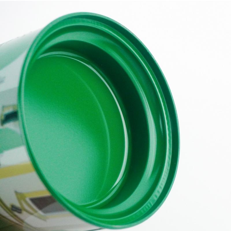 Green Double Lid Metal Storage Tea tin can TTC-010